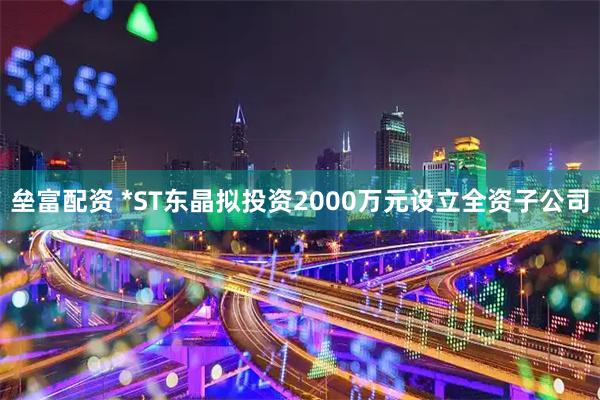 垒富配资 *ST东晶拟投资2000万元设立全资子公司